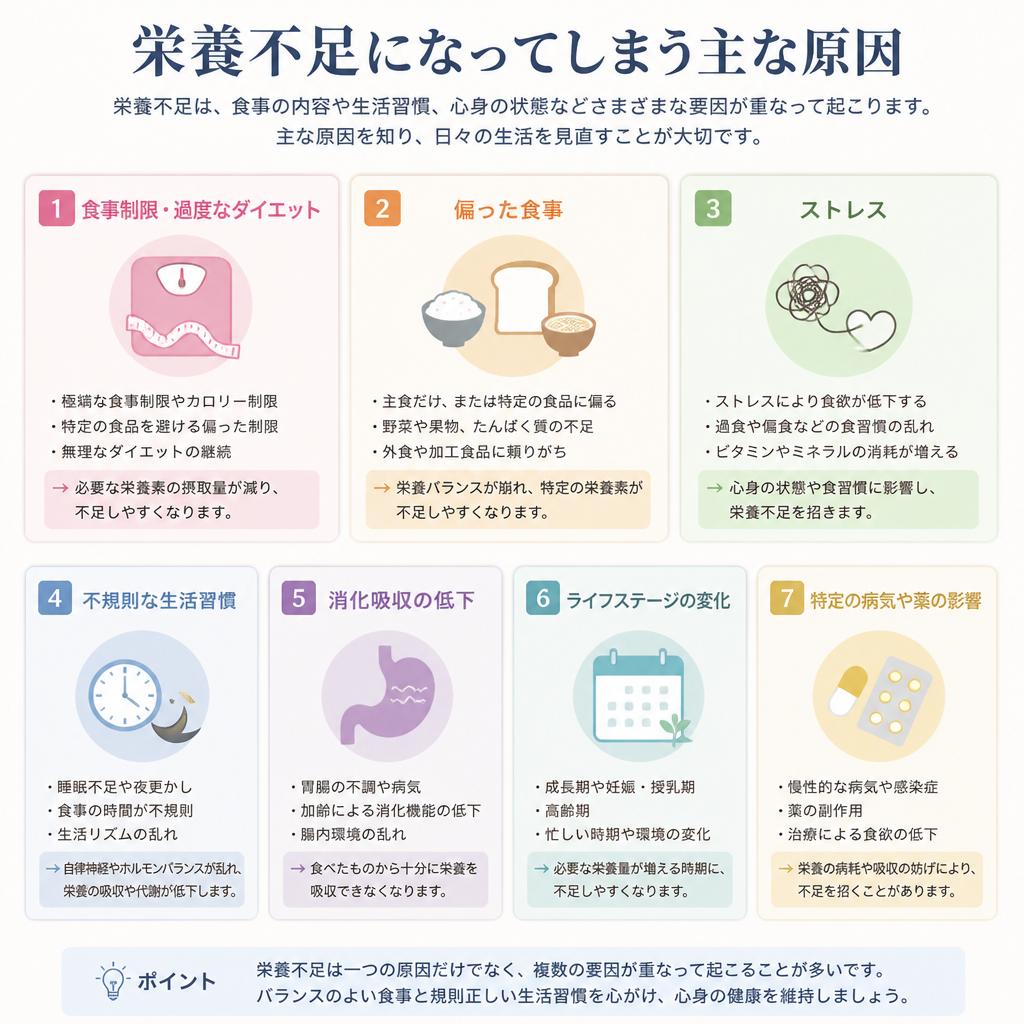 栄養不足の主な原因