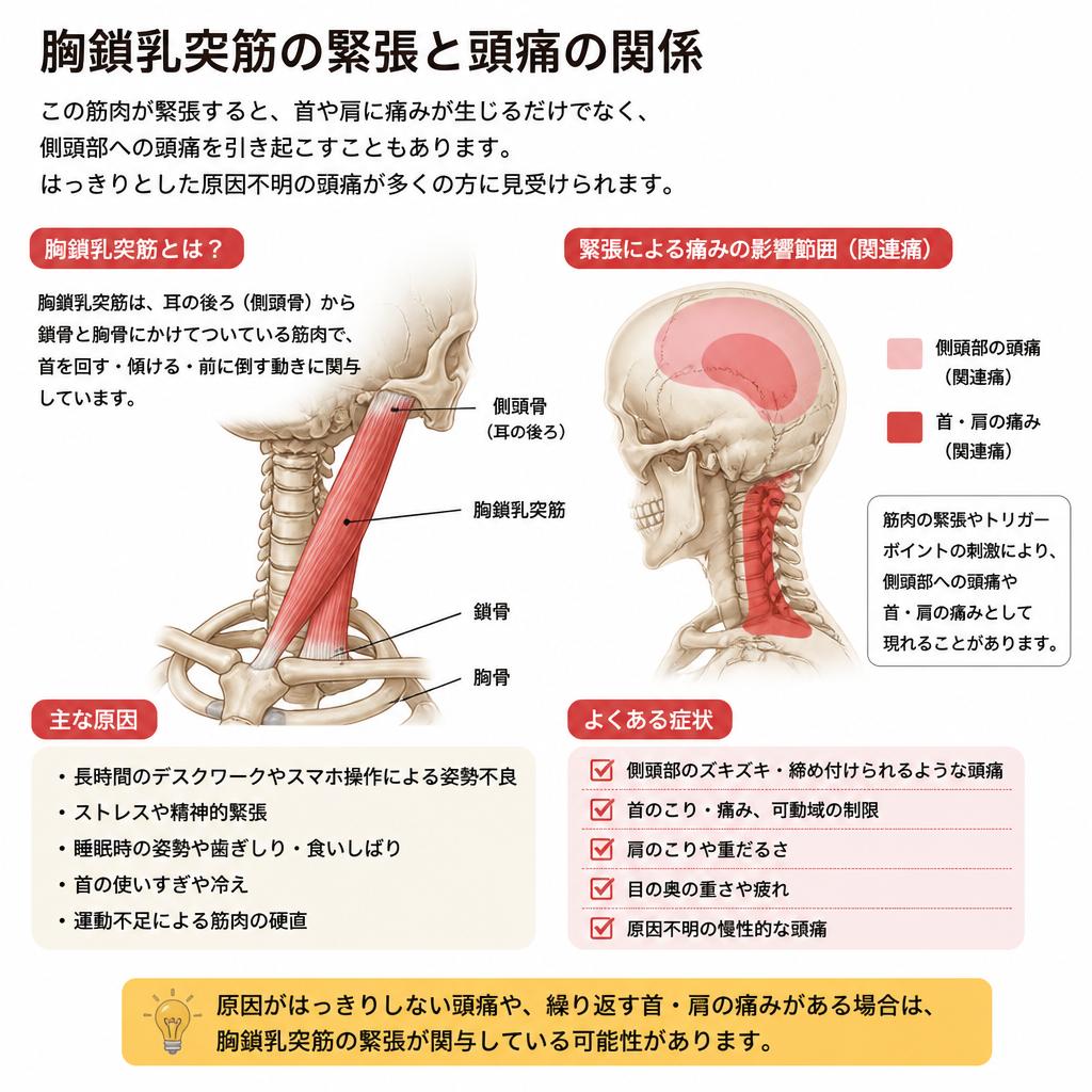 胸鎖乳突筋の緊張による影響