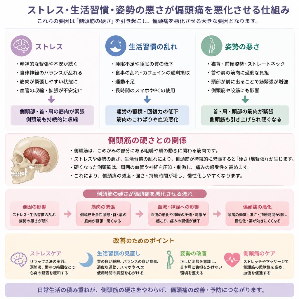 偏頭痛を引き起こす要因