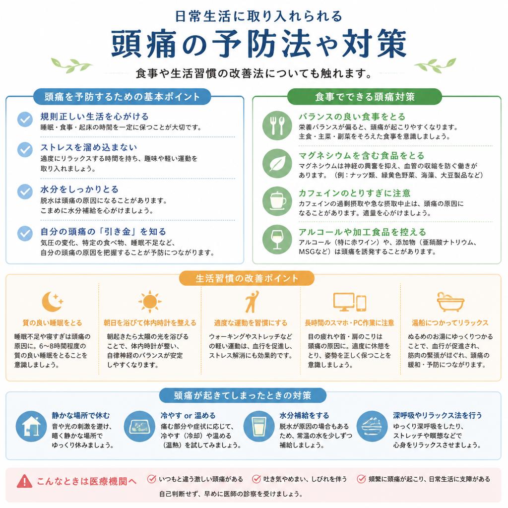 悪天候に伴う頭痛の予防法