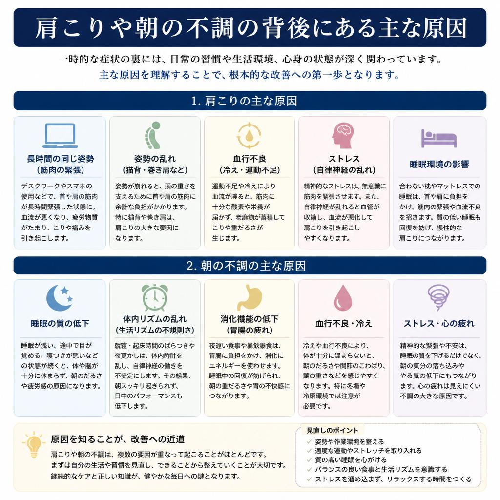 肩こりの一般的な原因とは？