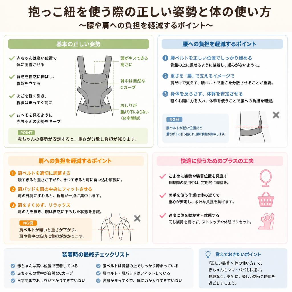 2. 抱っこ紐の使い方の見直し