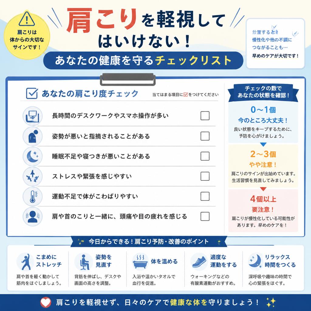 軽視は絶対ダメ！肩こりの判断方法|茨城県ひたちなか市で整体ならBody Make Salute