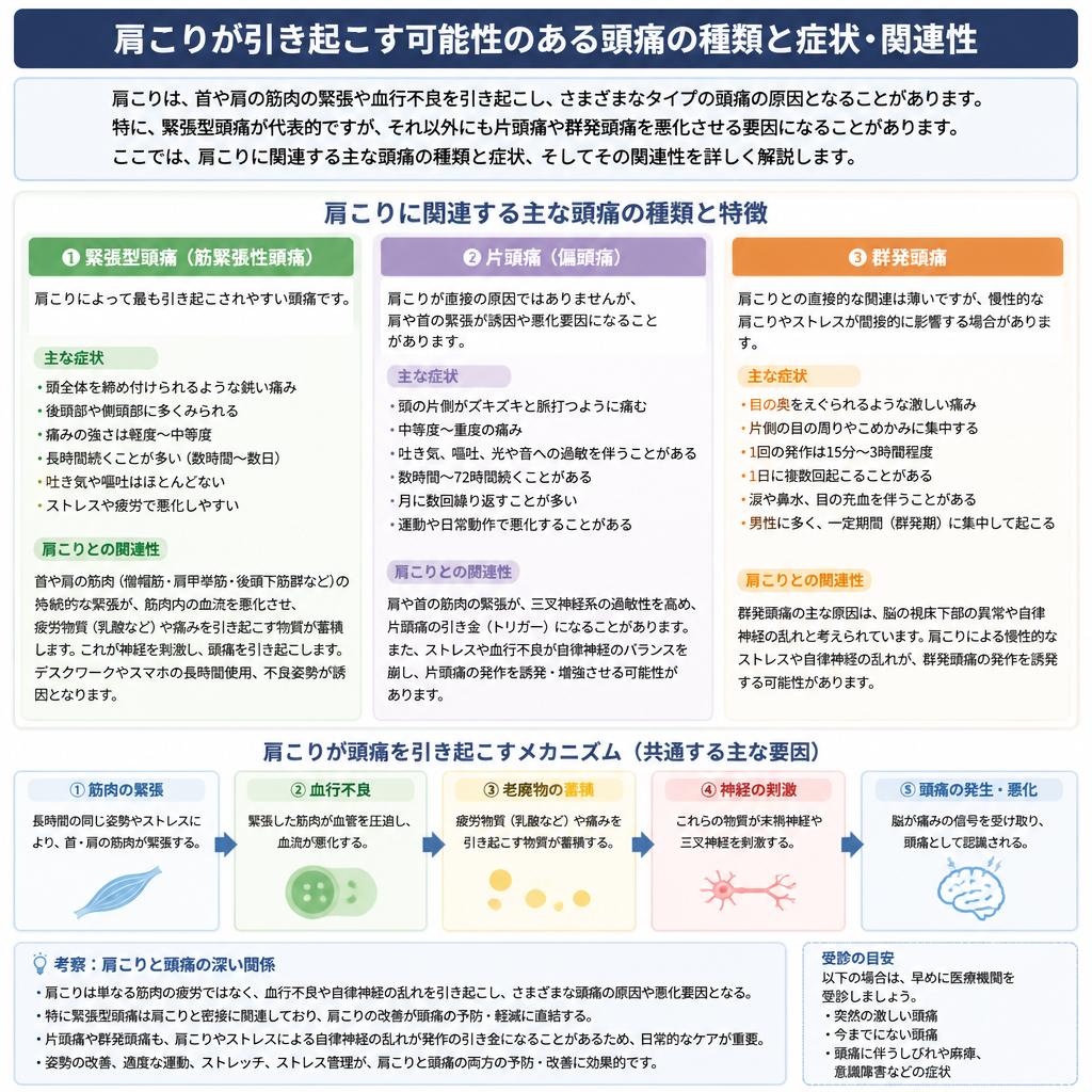 4. 主な頭痛の種類と肩こりの関係