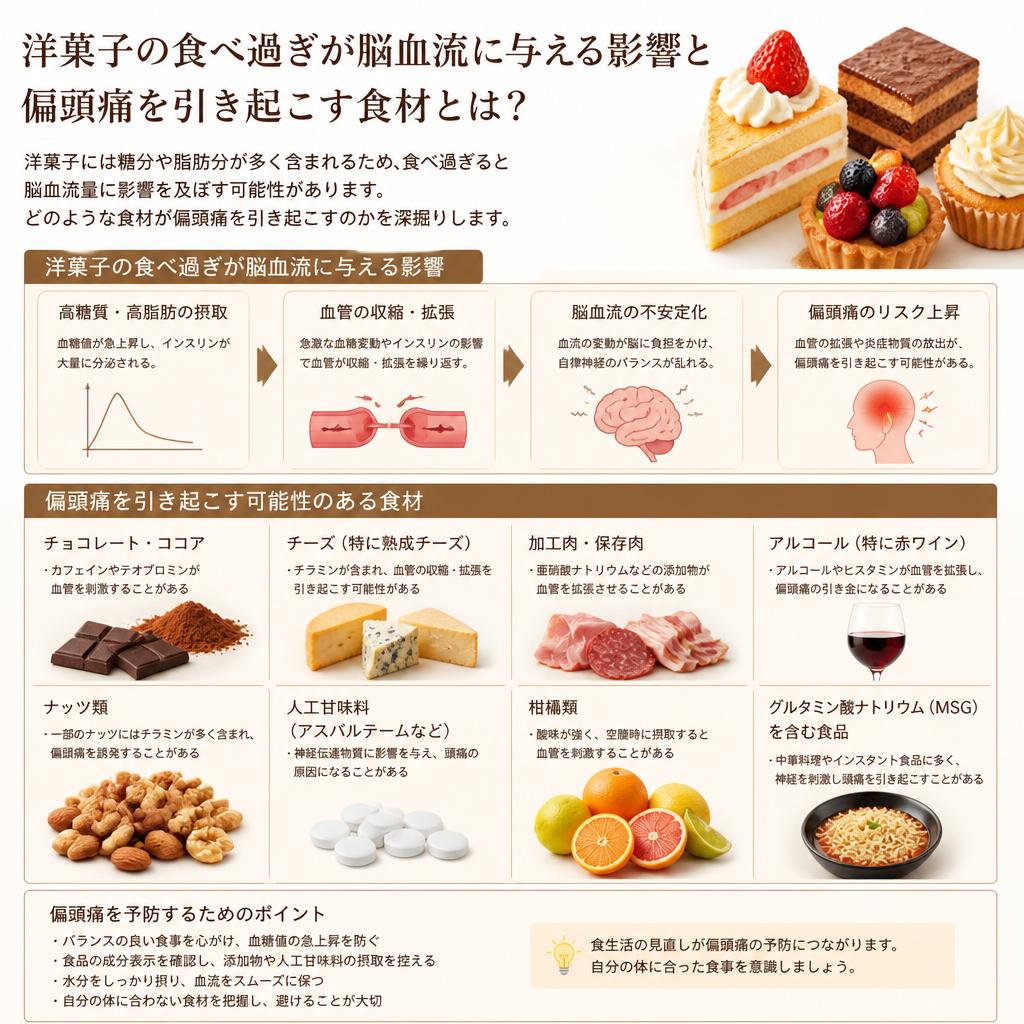 洋菓子の影響と脳血流量