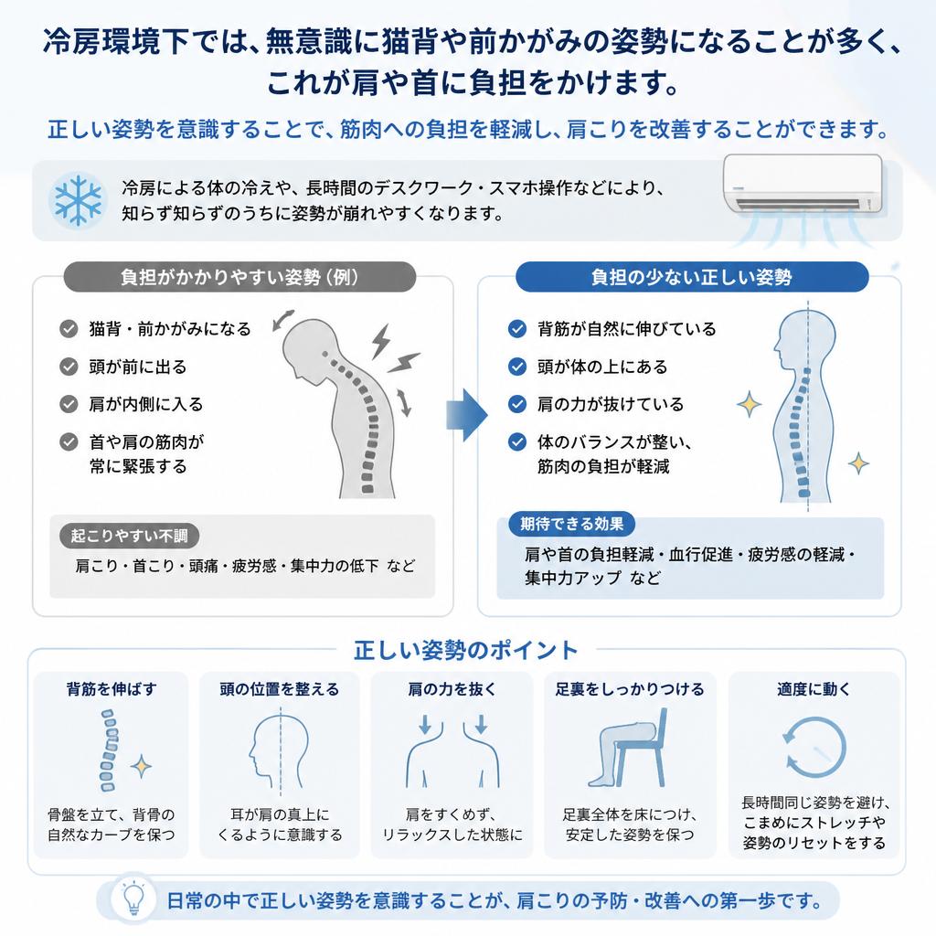 姿勢の悪さが肩こりを悪化させる理由