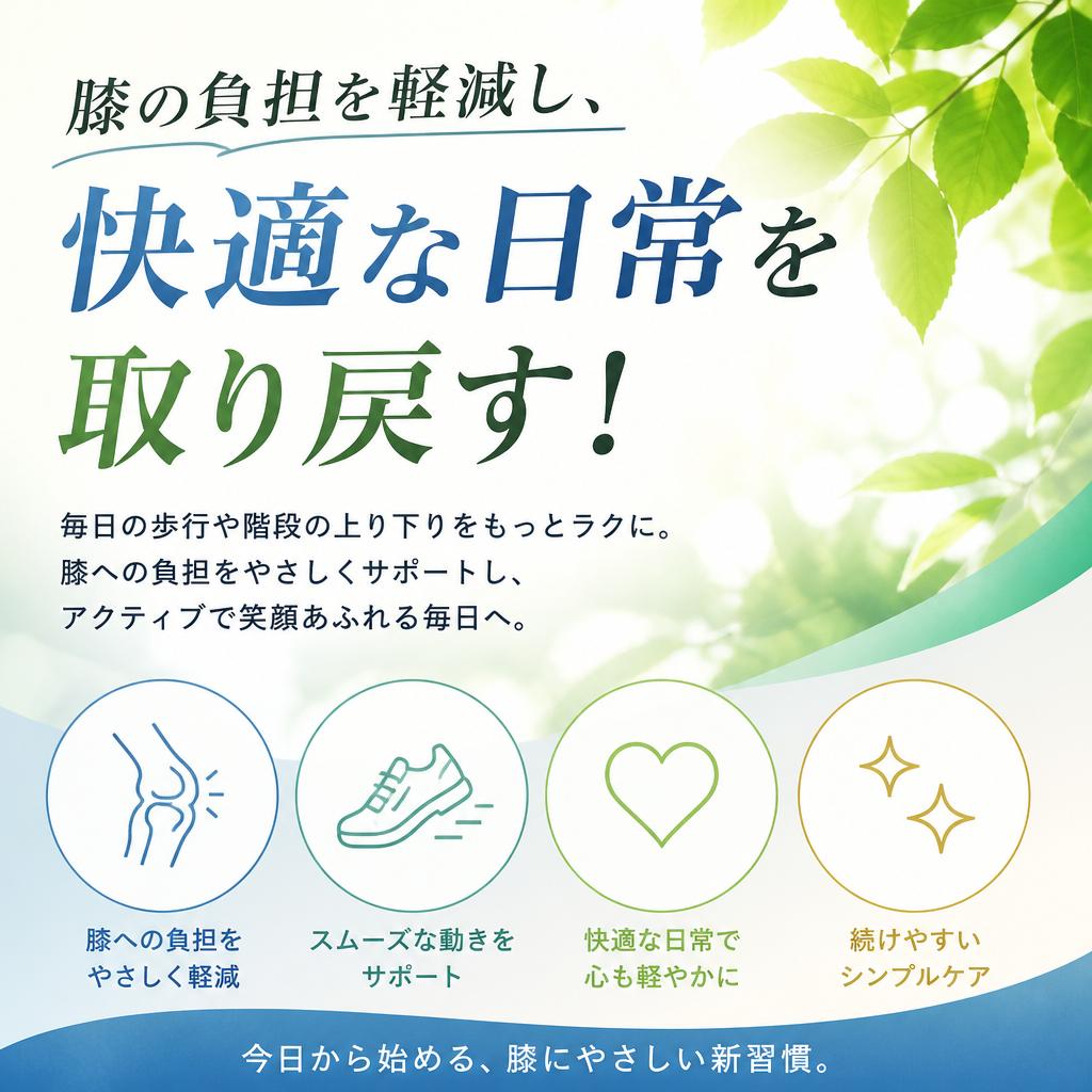 膝の負担を軽減し、快適な日常を取り戻す！