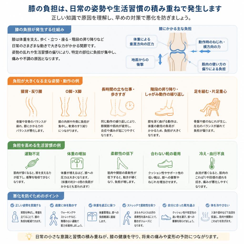 膝への負担のメカニズム