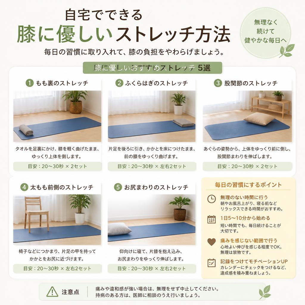 実践！膝に優しいストレッチ