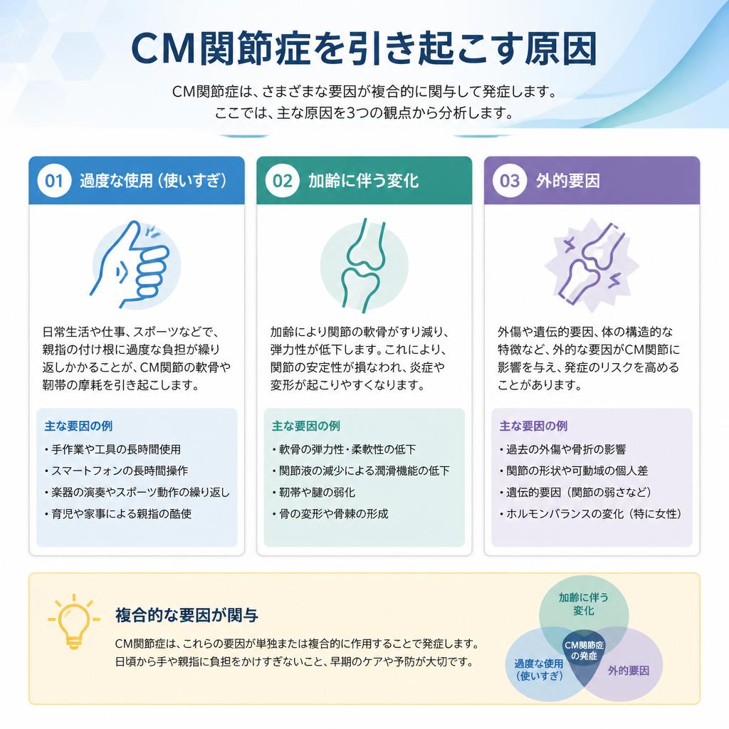 CM関節症の主な原因