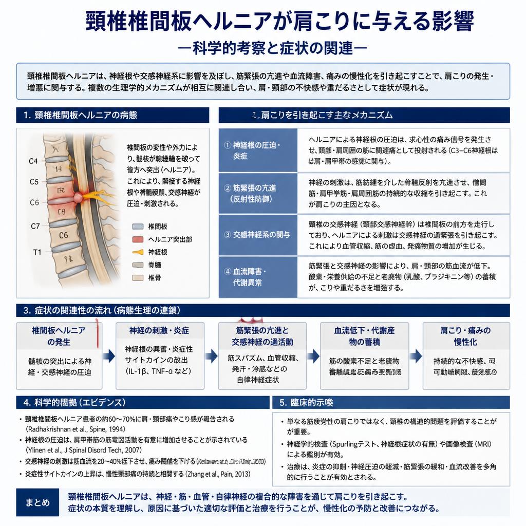 頸椎椎間板ヘルニアと肩こりの関連性