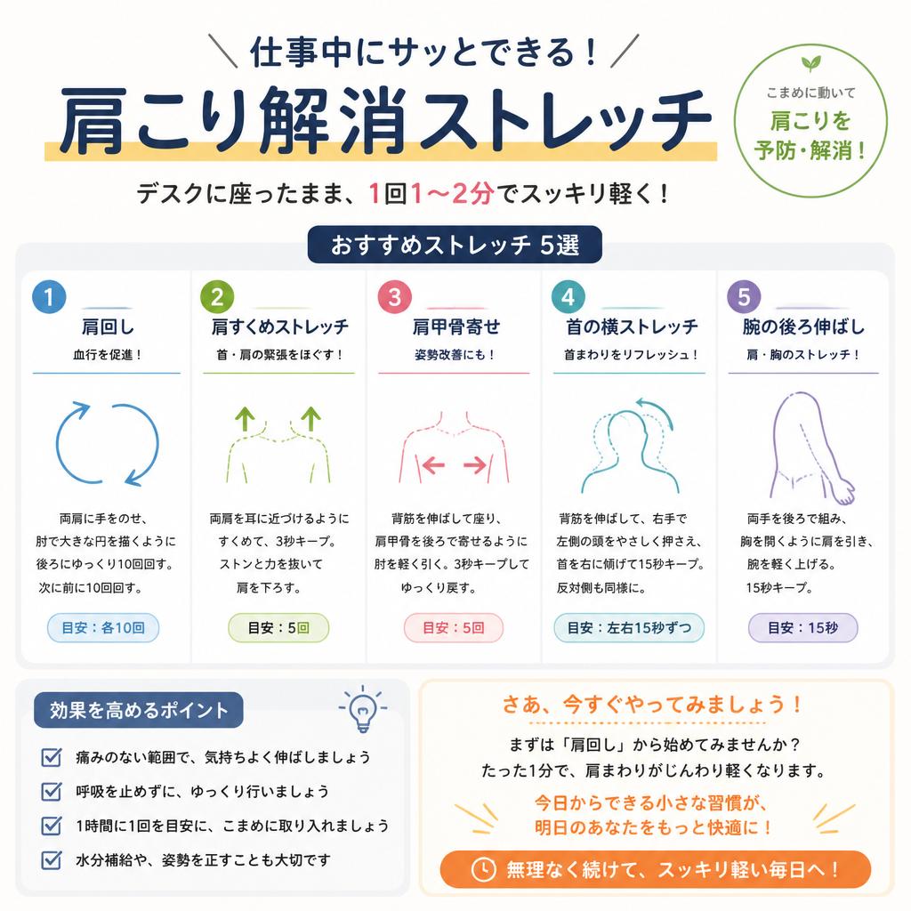 4. 簡単にできるデスク周りのストレッチ法
