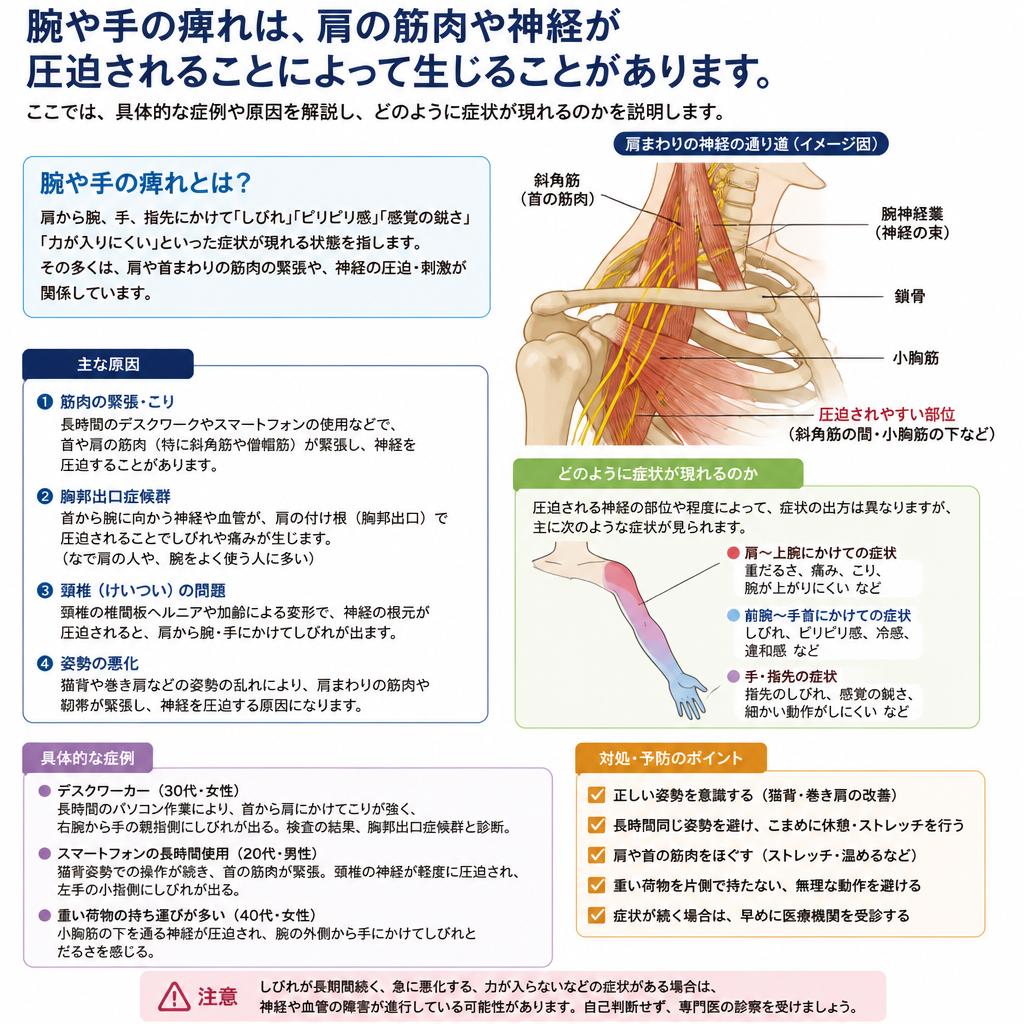 腕や手の痺れの原因