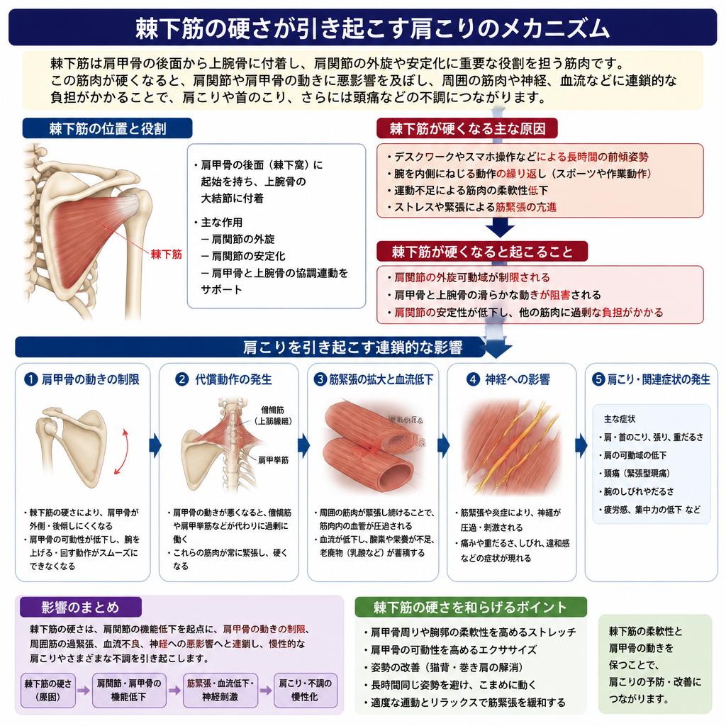 肩こりの原因は棘下筋の硬さにある！