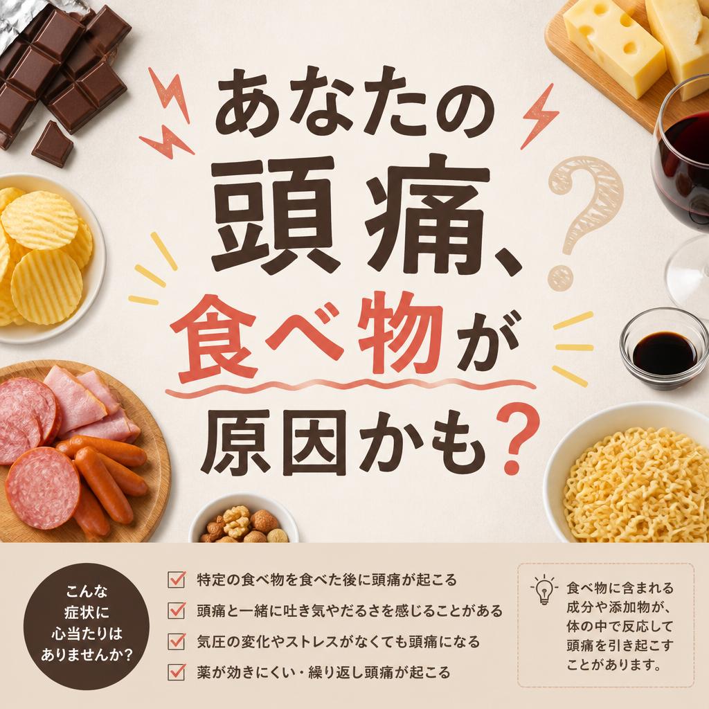 あなたの頭痛、食べ物が原因かも？|茨城県ひたちなか市で整体ならBody Make Salute