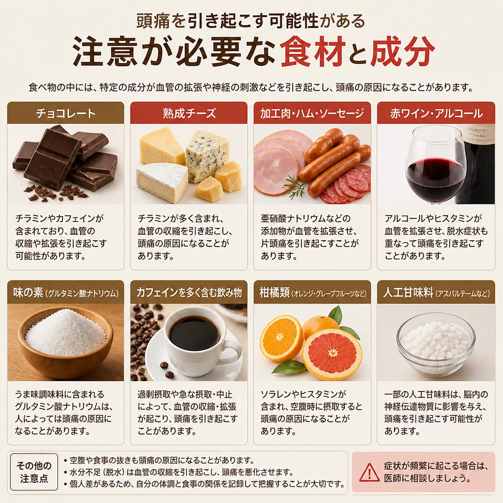 食べ物が頭痛に与える影響