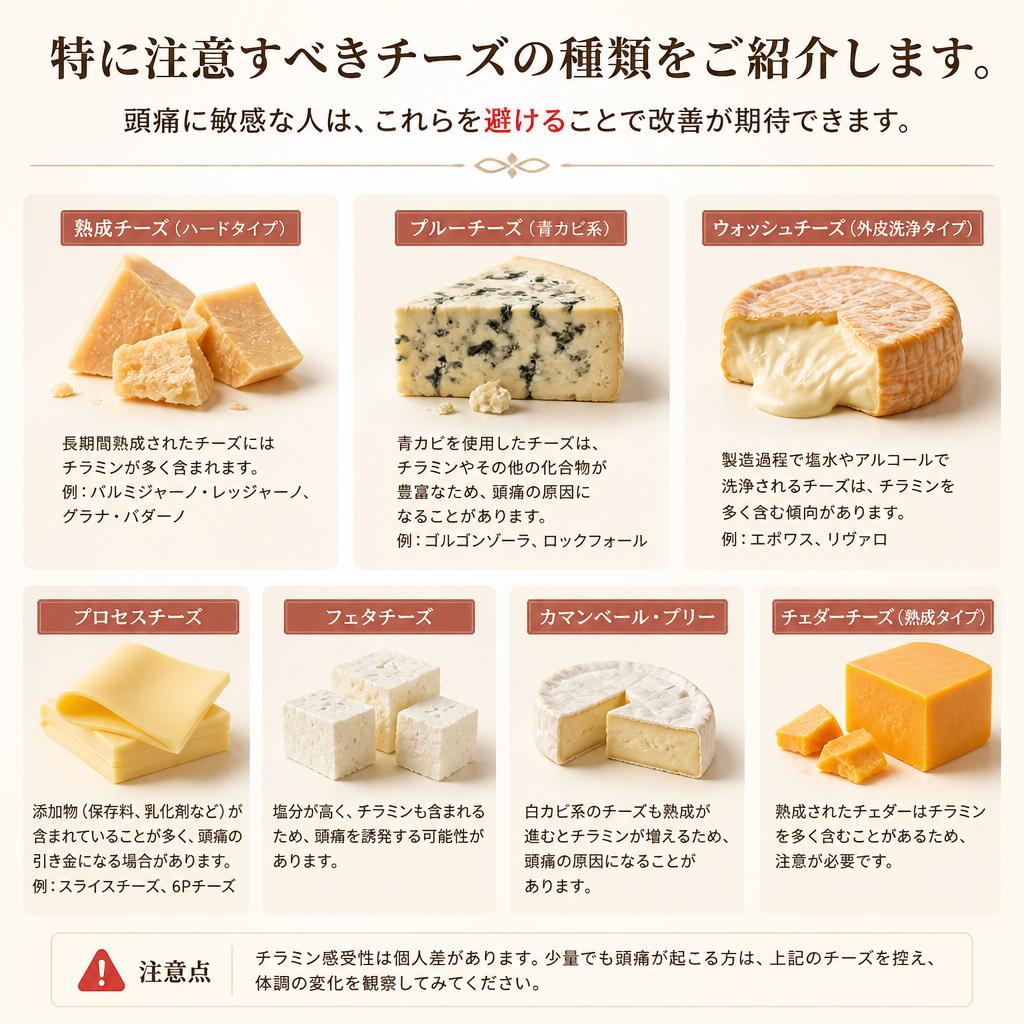 どのチーズが頭痛を引き起こしやすい？
